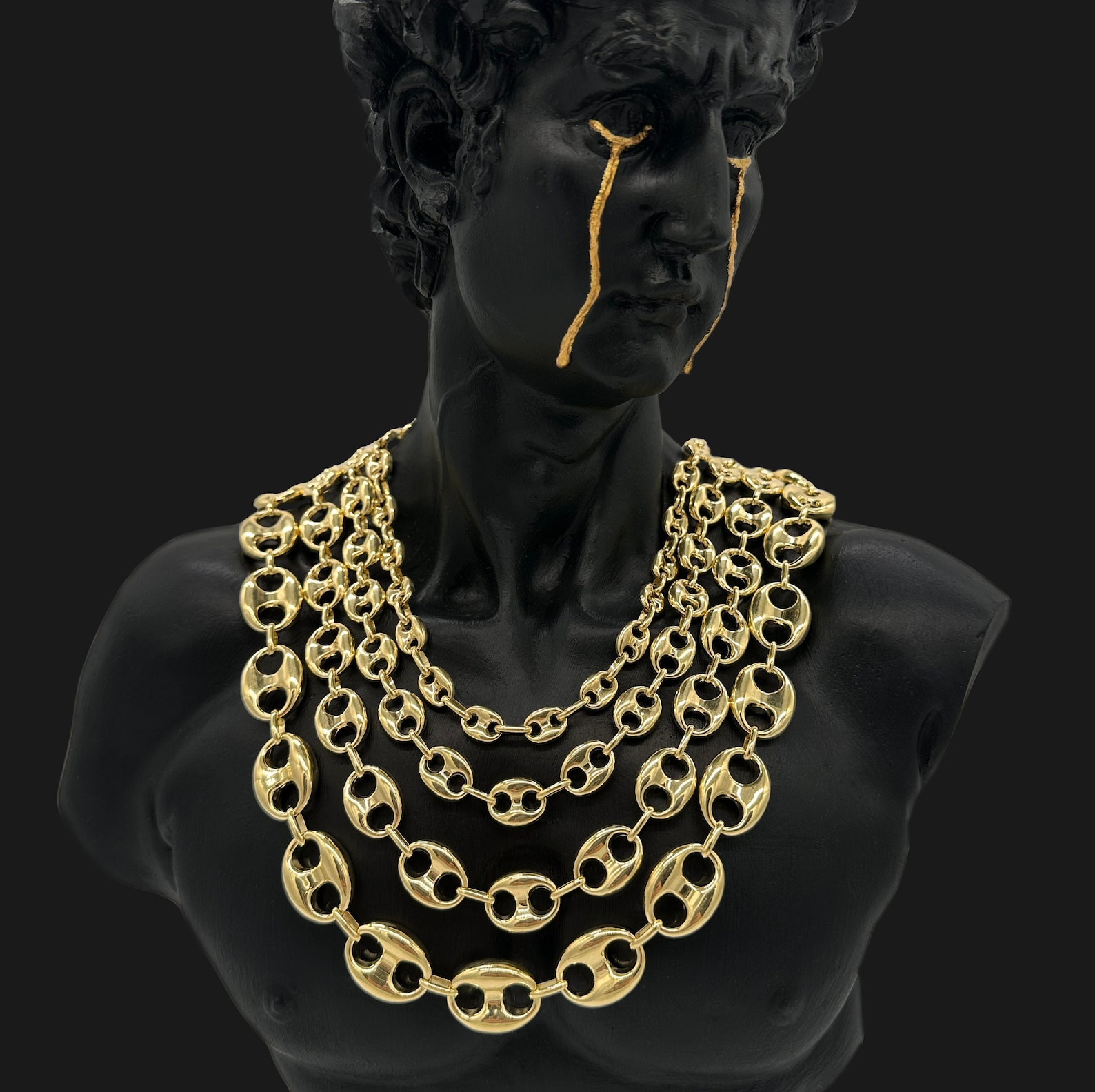 10K Gold Mariner Chain Puffed Anchor Necklace A Timeless Treasure for Men and Women