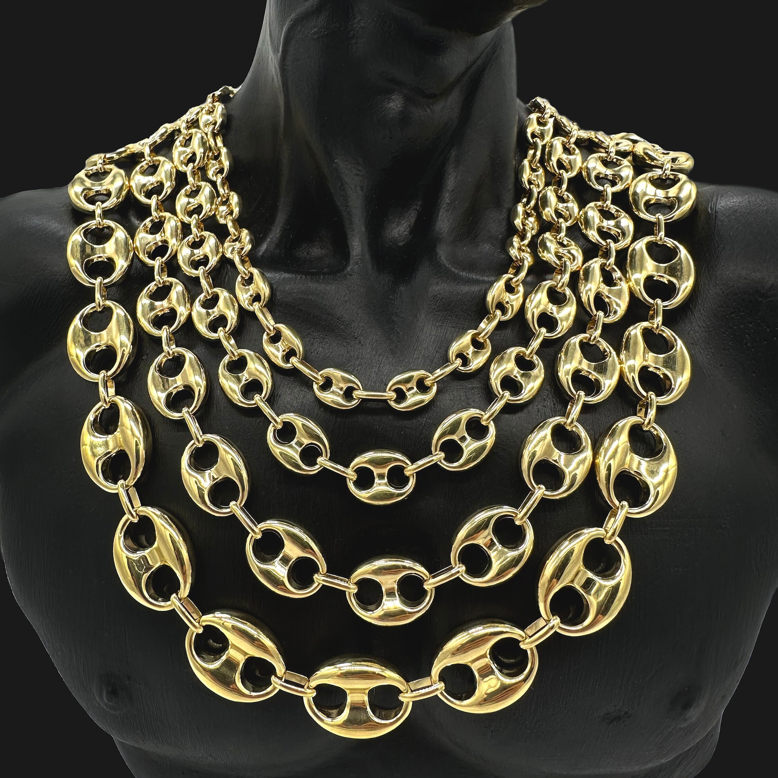 10K Gold Mariner Chain Puffed Anchor Necklace A Timeless Treasure for Men and Women