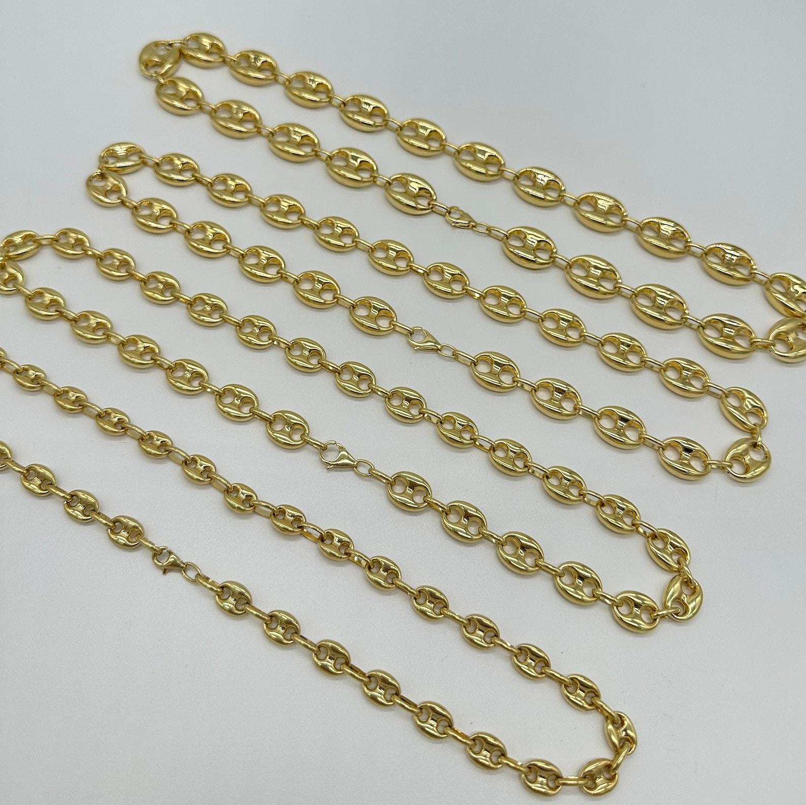 10K Gold Mariner Chain Puffed Anchor Necklace A Timeless Treasure for Men and Women