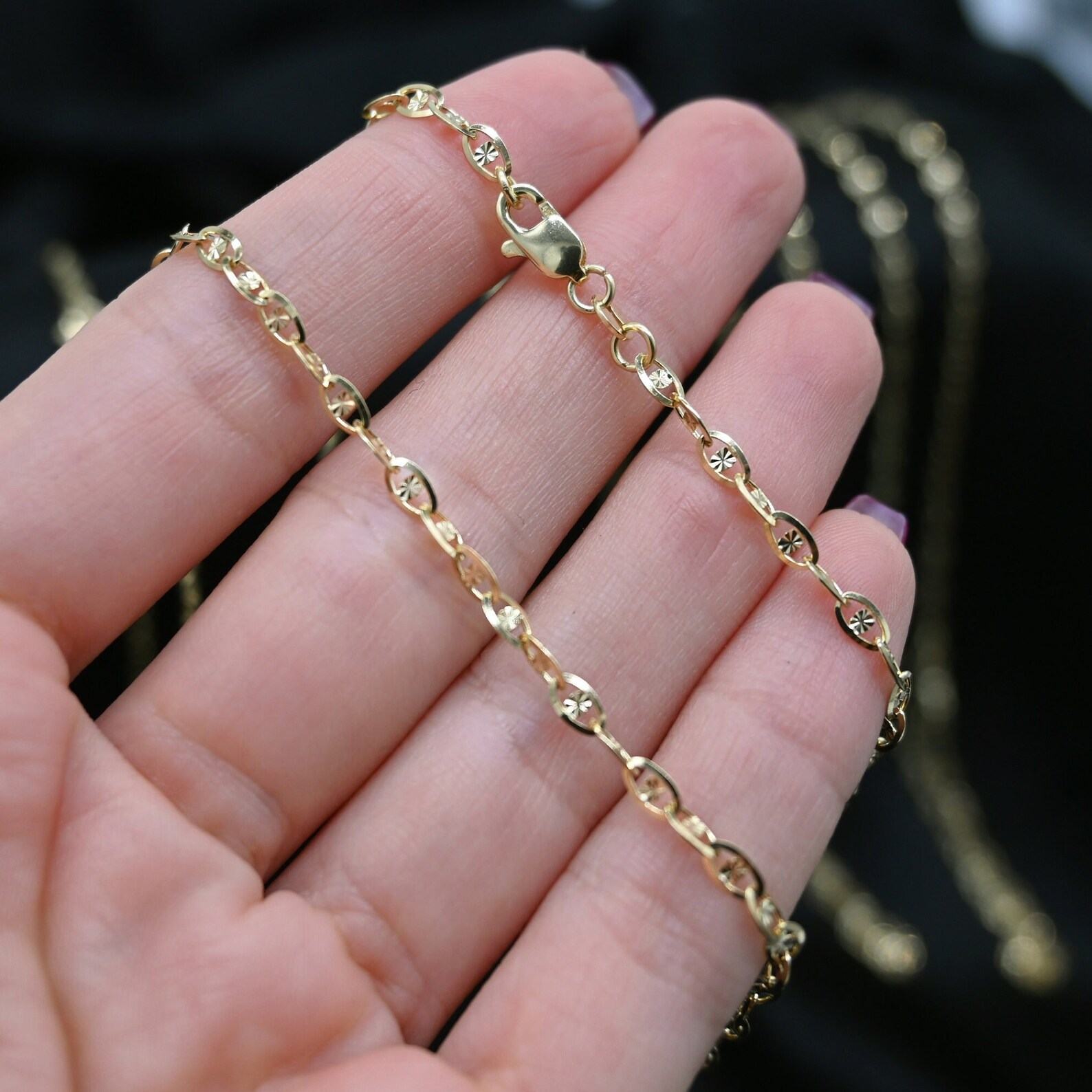 10K Gold Valentino Chain Link Necklace A Timeless Statement of Elegance