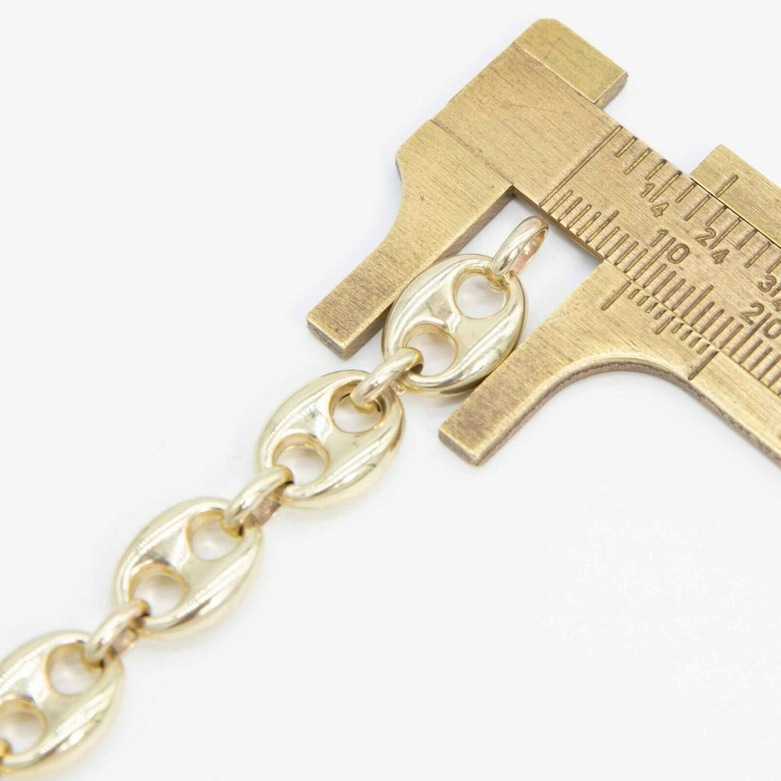 10mm Puffed Mariner Anchor Link Chain Bracelet 9″ of Pure 10K Yellow Gold Elegance