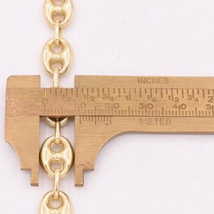 10mm Puffed Mariner Link Chain Necklace Solid 10K Yellow Gold for Men and Women