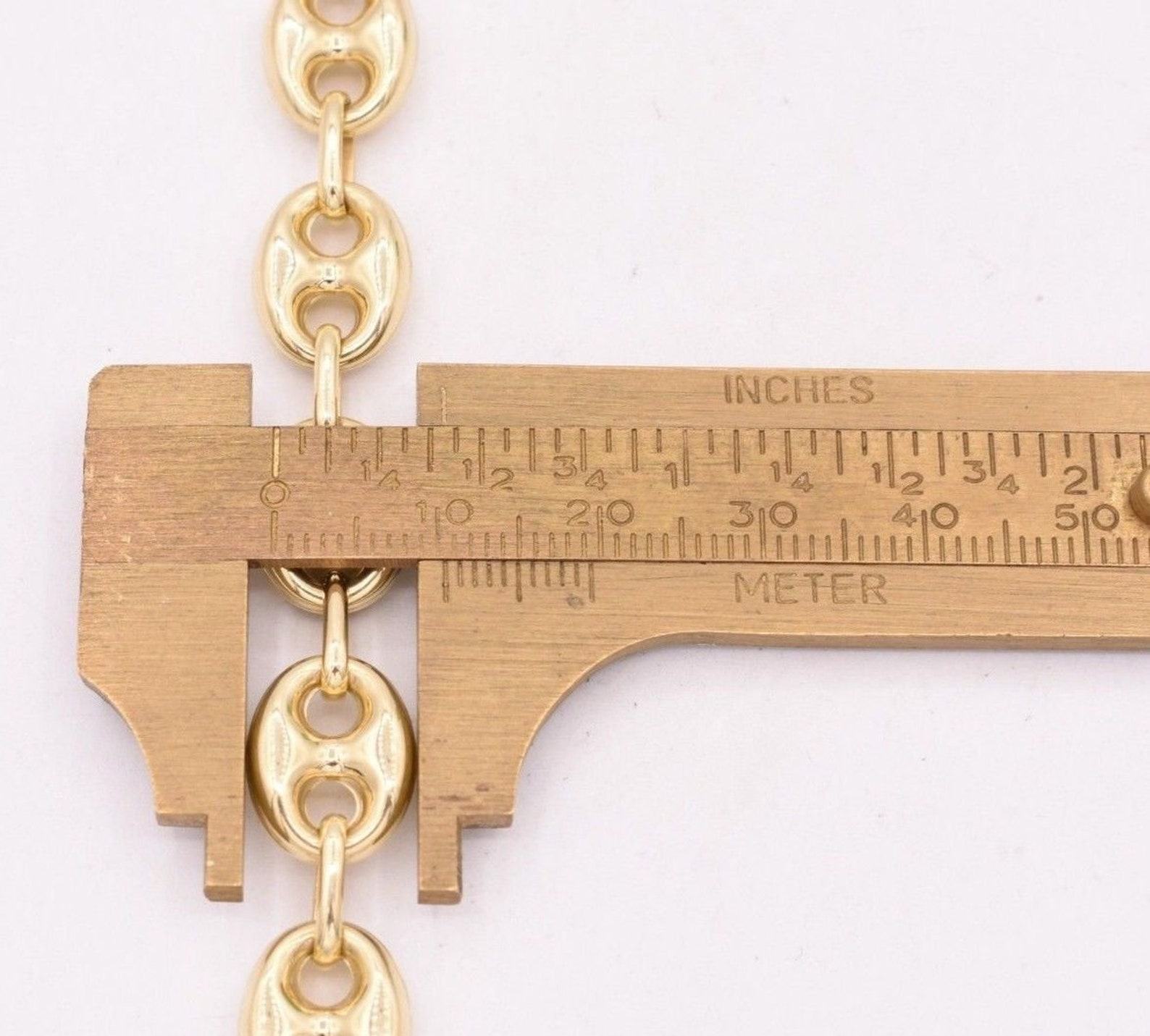 10mm Puffed Mariner Link Chain Necklace Solid 10K Yellow Gold for Men and Women - Image 4