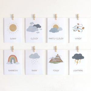 12 Weather Flashcards Engage Your Little Learners with Rainbow Educational Printables