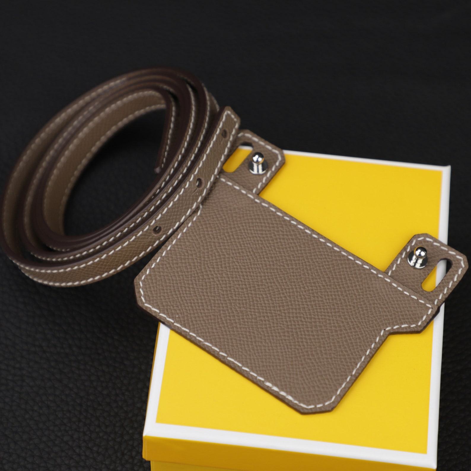 12mm Epsom Leather Shoulder Strap for Constance Slim Wallet Elevate Your Style with Crossbody Convenience