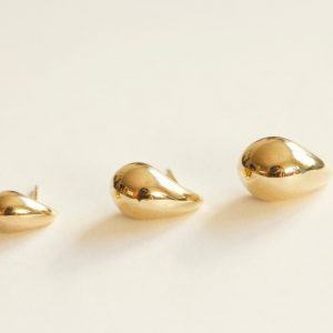 14k Gold Bottega Earrings Elevate Your Style with Solid Gold Teardrop Studs