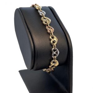 14K Italian Gold Puffed Heart Mariner Link Bracelet A Timeless Treasure of Love and Style