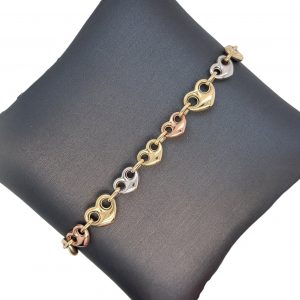 14K Italian Gold Puffed Heart Mariner Link Bracelet A Timeless Treasure of Love and Style