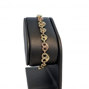 14K Italian Gold Puffed Heart Mariner Link Bracelet A Timeless Treasure of Love and Style
