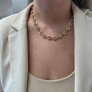 14K Italian Yellow Gold Puffed Mariner Link Chain A Timeless Treasure for Your Collection