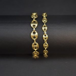 14K Real Gold Puffed Mariner Bracelet Elevate Your Style with Timeless Elegance