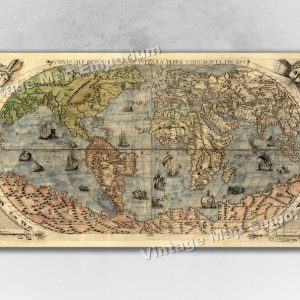1565 Known World Map by Gastaldi Bertelli A Vintage Masterpiece for Your Home or Office