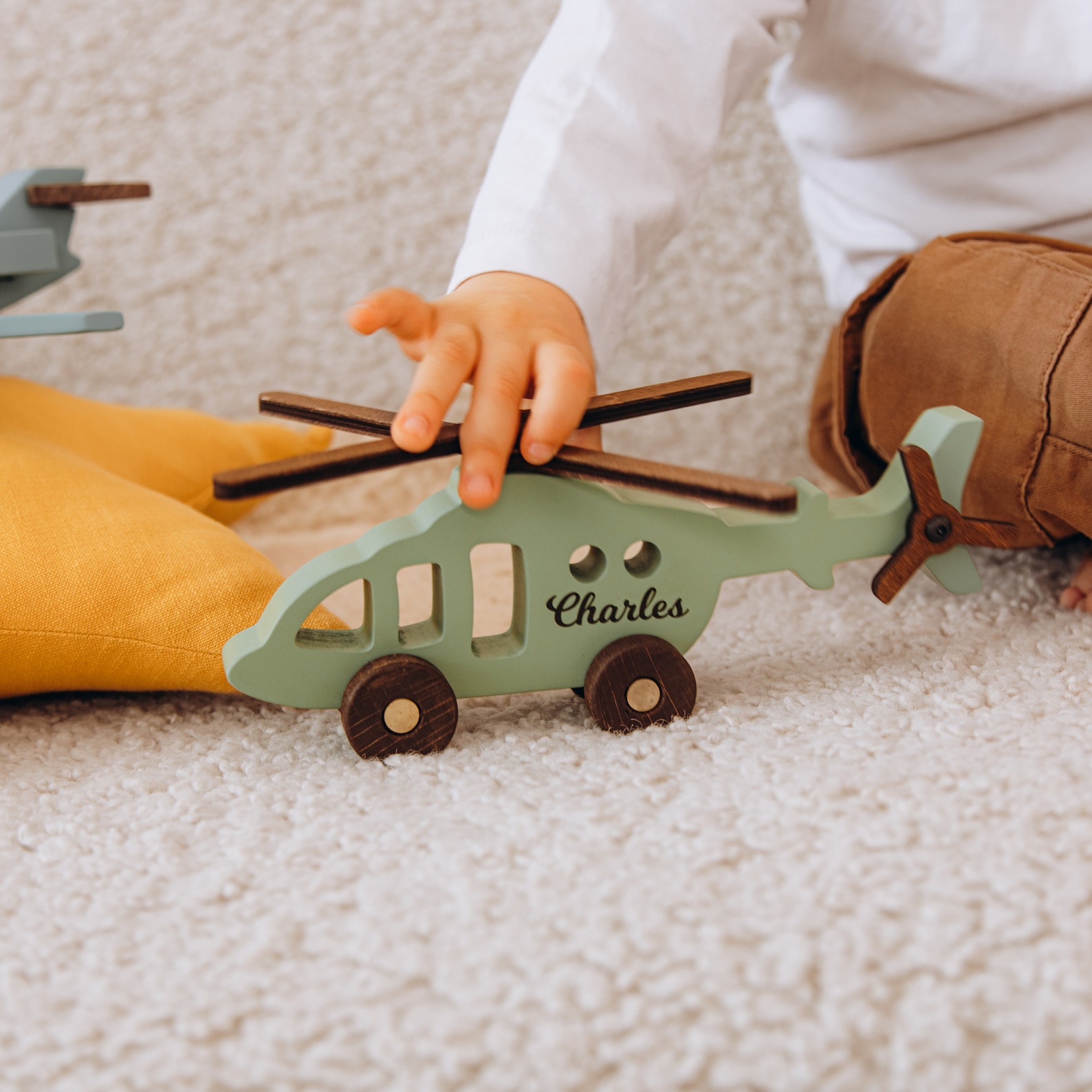 16 Vibrant Aircrafts Personalized Wooden Toys for Imaginative Play and Sensory Development