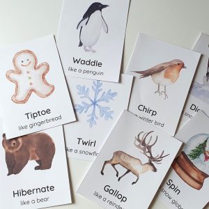 16 Winter Movement Cards for Kids Fun and Educational Christmas Activity for Preschoolers