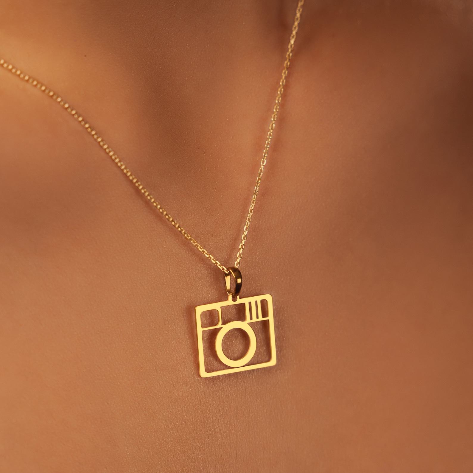 18K Gold Plated Camera Necklace Capture Memories with Style