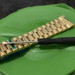 20mm President Crown Yellow Gold Plated Stainless Steel Watch Strap Bracelet Band for Perpetual Day Date Date Daytona