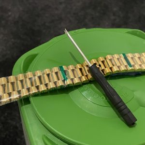 20mm President Crown Yellow Gold Plated Stainless Steel Watch Strap Bracelet Band for Perpetual Day Date Date Daytona
