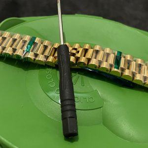 20mm President Crown Yellow Gold Plated Stainless Steel Watch Strap Bracelet Band for Perpetual Day Date Date Daytona