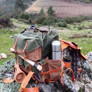 45L Handmade Leather and Waxed Canvas Bushcraft Backpack Your Rugged Companion for Wilderness Adventures