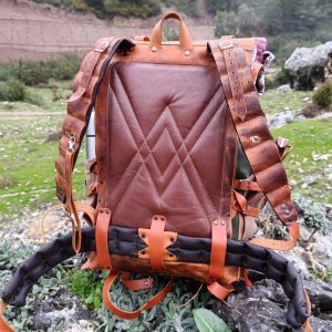 45L Handmade Leather and Waxed Canvas Bushcraft Backpack Your Rugged Companion for Wilderness Adventures