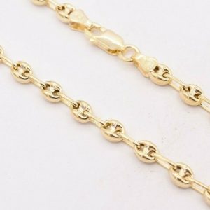 4.5mm Puffed Anchor Mariner Chain Necklace 14K Yellow Gold Clad Silver – A Timeless Treasure