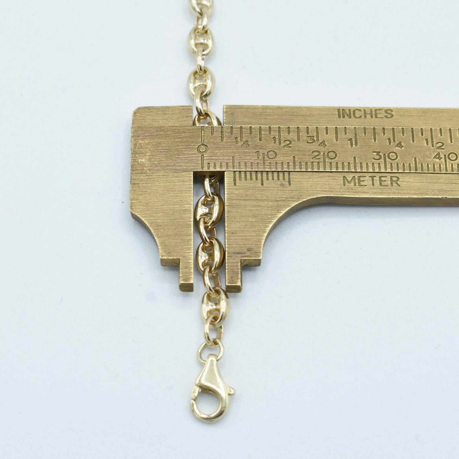5mm Puffed Mariner Anchor Link Chain Bracelet Authentic 10K Yellow Gold for All Wrist Sizes