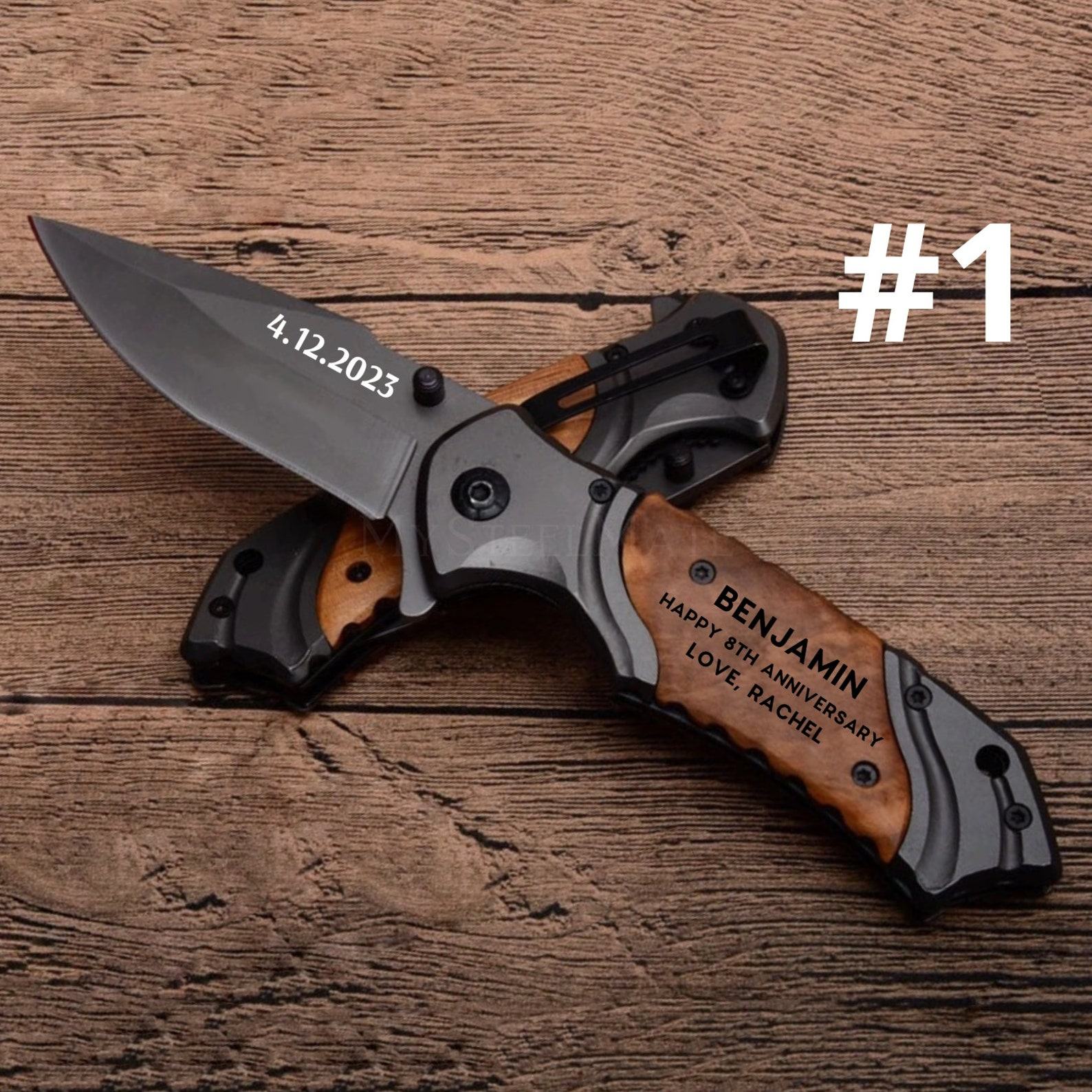 5th Anniversary Keepsake Personalized Engraved Knife for Him