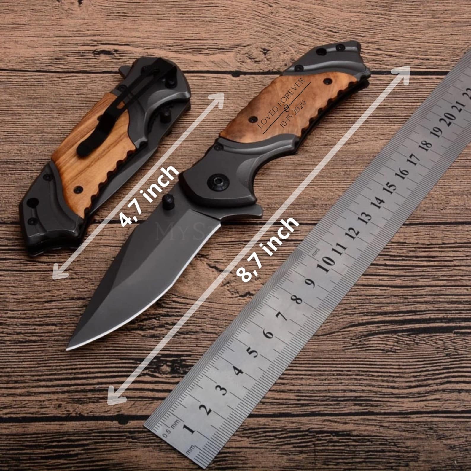 5th Anniversary Keepsake Personalized Engraved Knife for Him