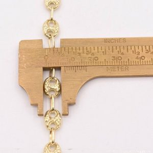 7.5mm Puffed Mariner Nugget Textured Chain Necklace in Genuine 10K Yellow Gold A Statement of Elegance and Authenticity