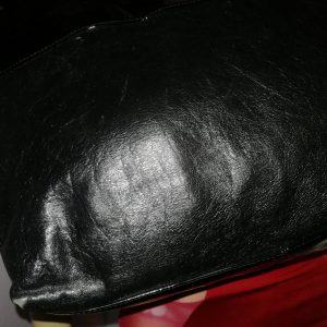 90s Vintage Jaeger Leather Shoulder Bag with Bold Gold Chain