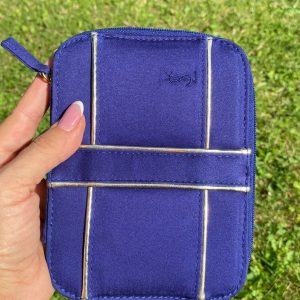 90s YSL Blue Nylon Beauty Case Vintage Cosmetic Pouch from Yves Saint Laurent