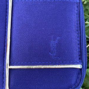 90s YSL Blue Nylon Beauty Case Vintage Cosmetic Pouch from Yves Saint Laurent