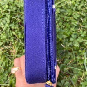 90s YSL Blue Nylon Beauty Case Vintage Cosmetic Pouch from Yves Saint Laurent