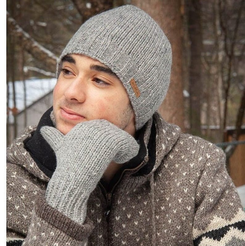 95% Lambswool Hand-Knitted Fleece-Lined Fair Isle Winter Bobble Beanie for Men and Women by Alma Knitwear