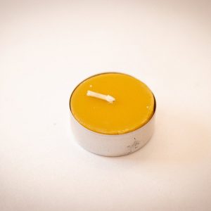 95% Pure Beeswax Tea Light Candles Natural, Handmade, Unscented with Honey Scent (4-Hour Burn Time)