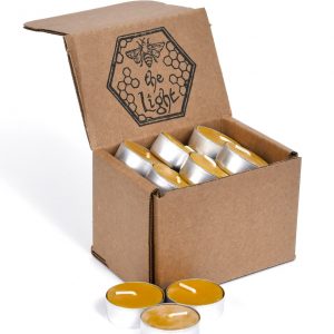 95% Pure Beeswax Tea Light Candles Natural, Handmade, Unscented with Honey Scent (4-Hour Burn Time)
