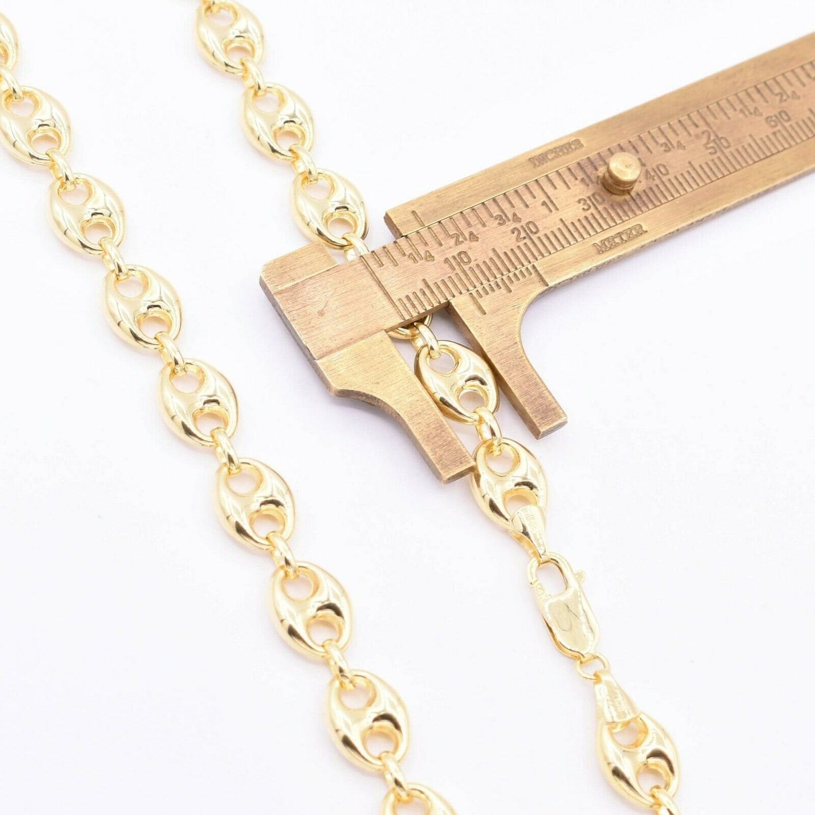 9mm Puffed Mariner Chain Necklace in 14K Yellow Gold with Lobster Lock