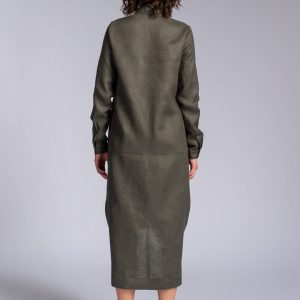 A90488 Draped Front Linen Shirt for Effortless Elegance