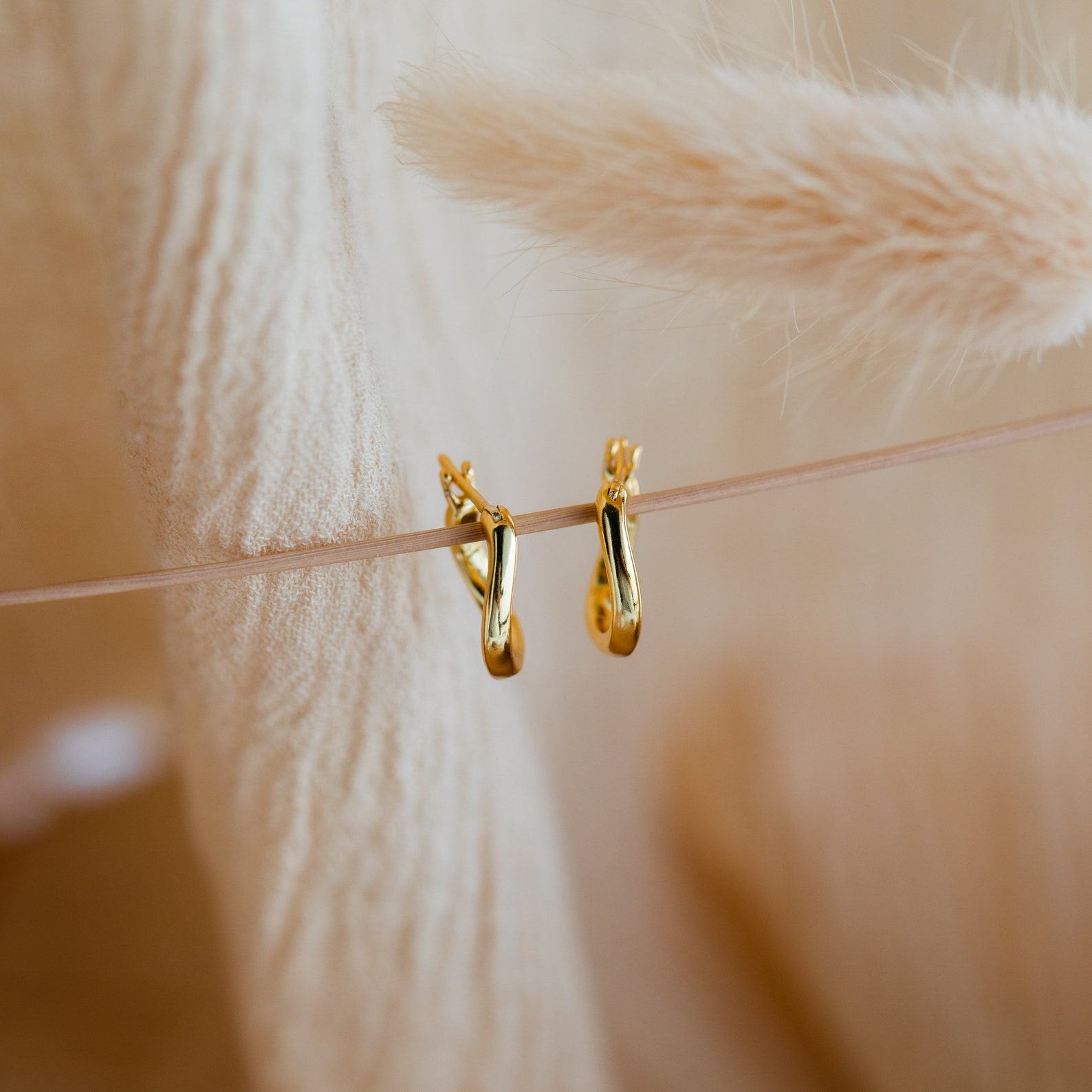 Abstract Elegance Irregular Hoop Earrings by Caitlyn Minimalist