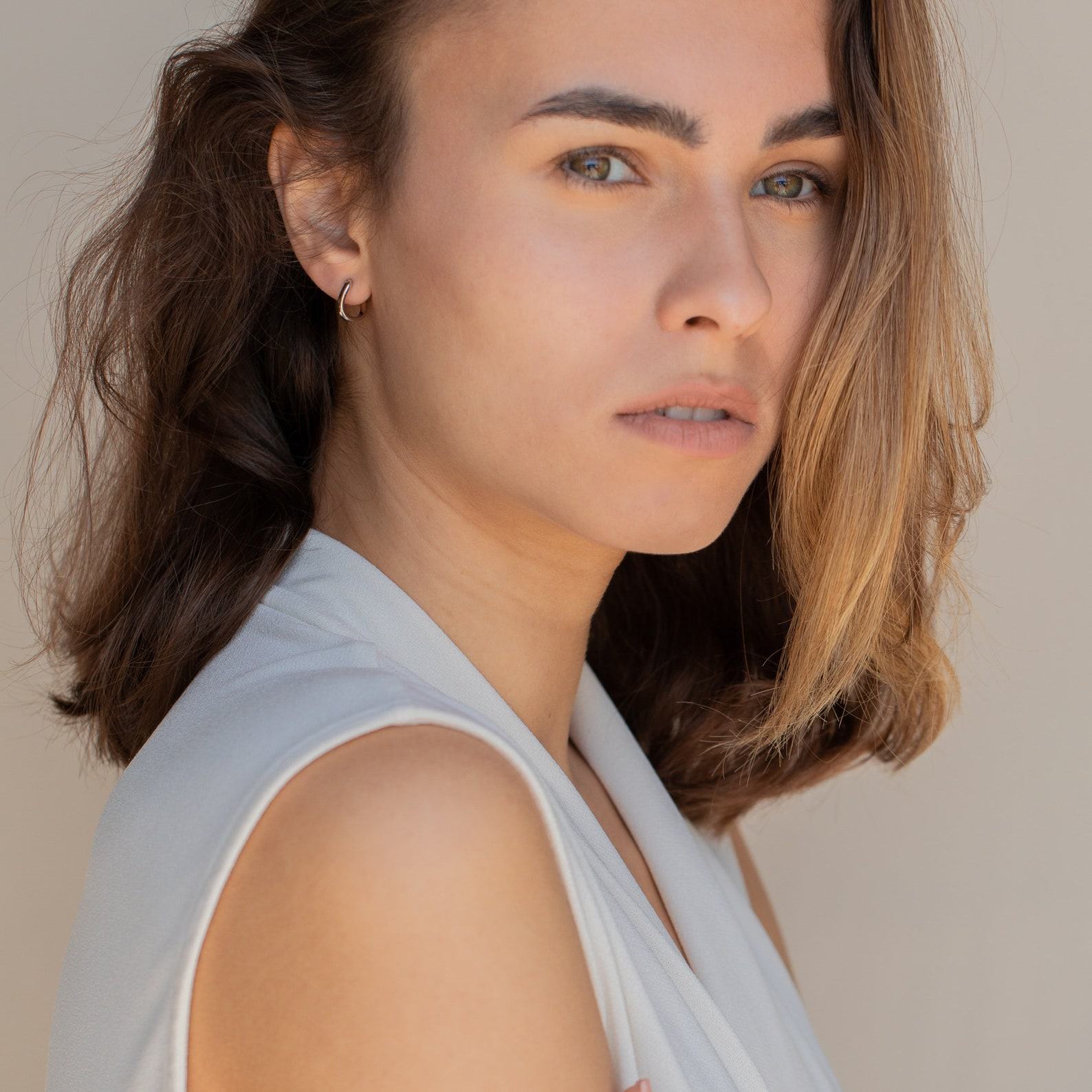 Abstract Elegance Irregular Hoop Earrings by Caitlyn Minimalist