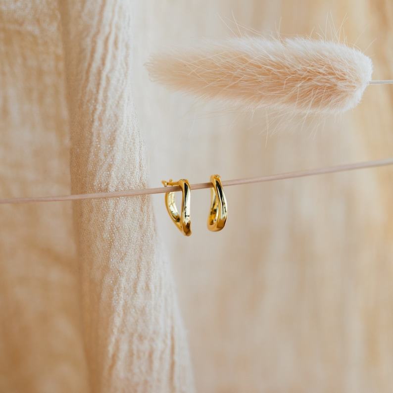 Abstract Elegance Irregular Hoop Earrings by Caitlyn Minimalist