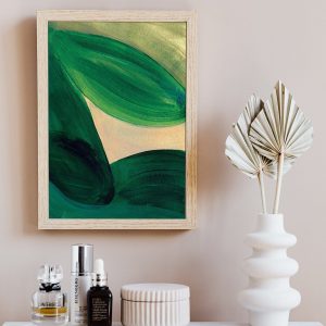 Abstract Emerald Green Art Prints Minimalist Forest Green Wall Decor for Contemporary Spaces