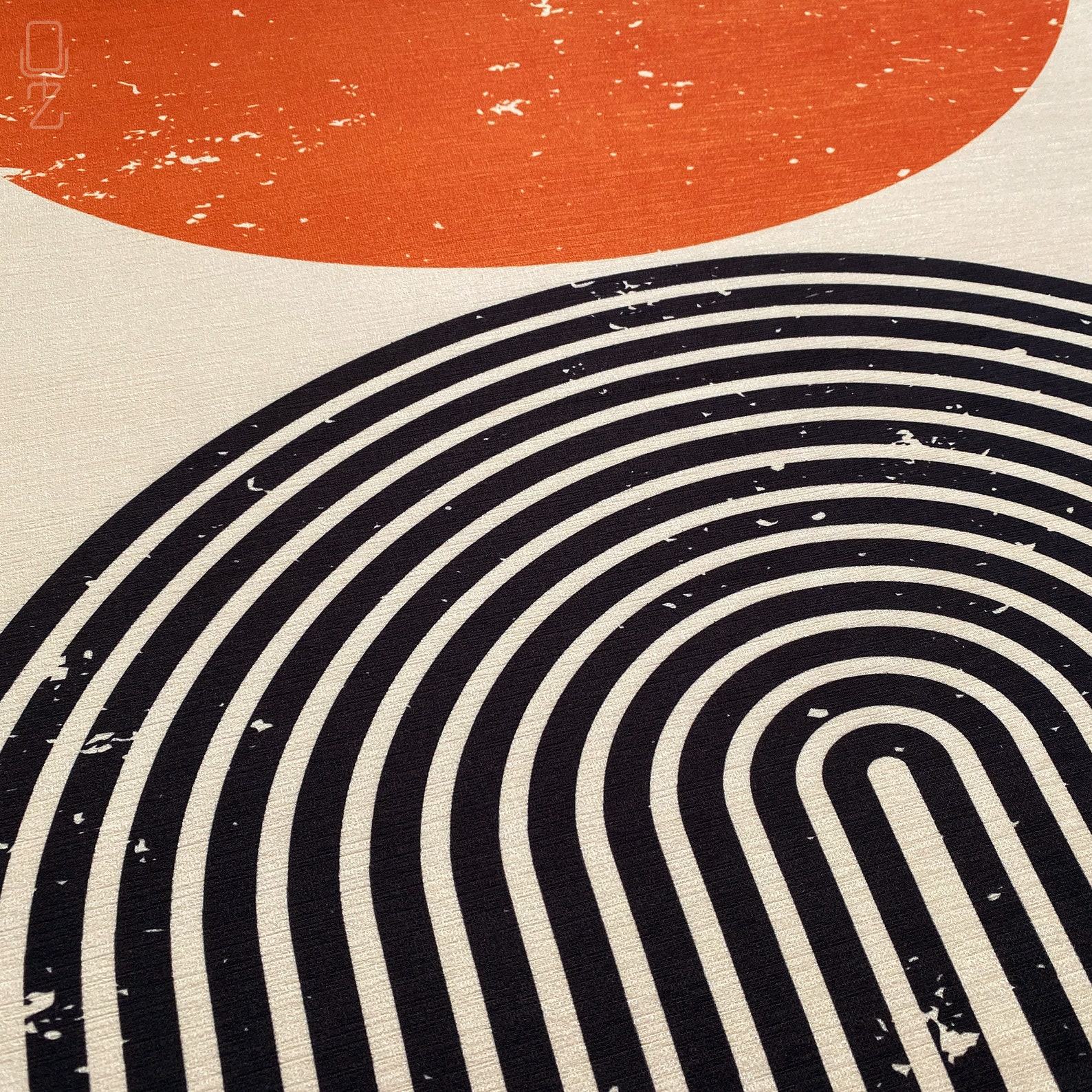 Abstract Ivory Cushion Cover Designs with Vibrant Orange Accents