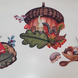 Acorn House Printable Play Set Build a Fairy Land, DIY Paper Craft for Kids, Pretend Play, Animal Puppets, Paper Doll House