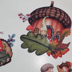 Acorn House Printable Play Set Build a Fairy Land, DIY Paper Craft for Kids, Pretend Play, Animal Puppets, Paper Doll House