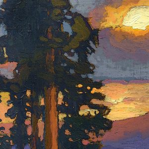 Across the Tranquil Lake A Serene Landscape Painting by Jan Schmuckal