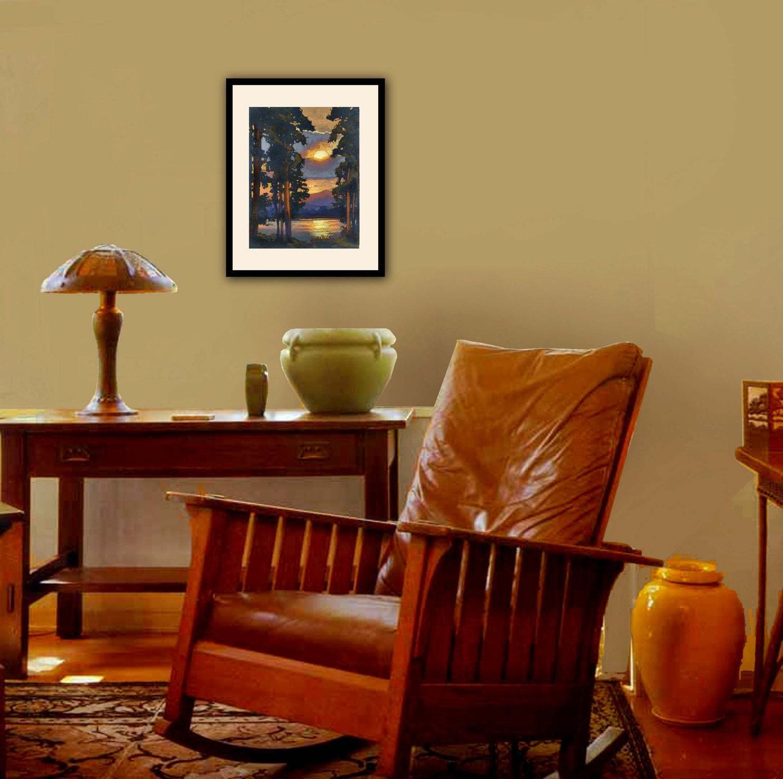 Across the Tranquil Lake A Serene Landscape Painting by Jan Schmuckal