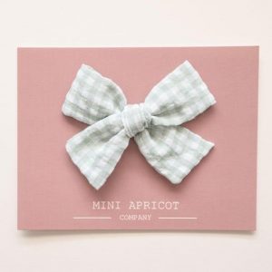 Adorable Green Plaid Gingham Cotton Baby Hair Bow Perfect for Little Princesses