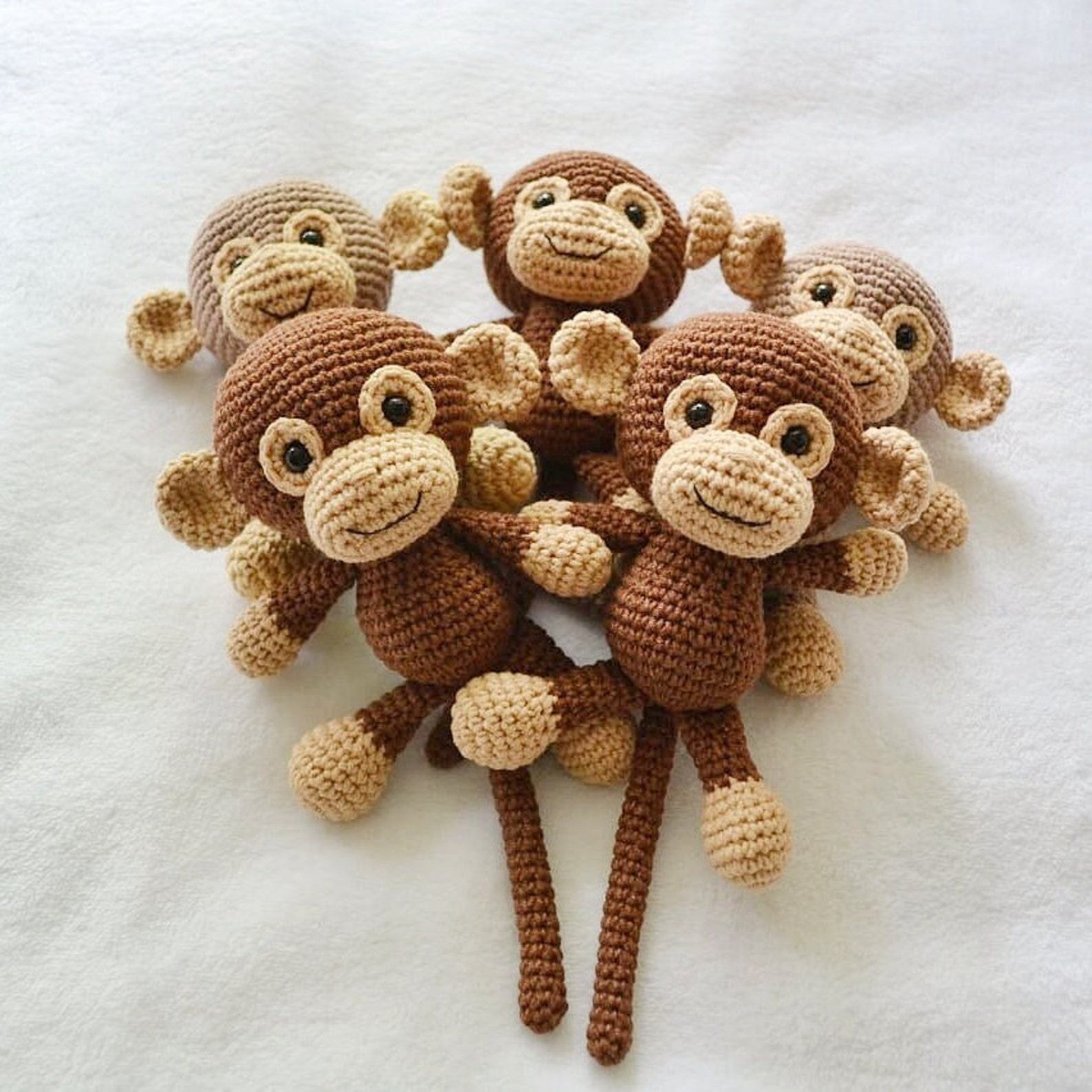 Adorable Handmade Monkey Stuffed Toy Personalized Items for Kids, Baby Showers, and Christmas