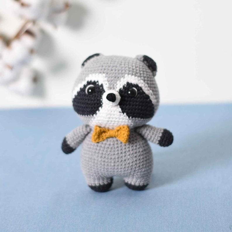 Adorable Raccoon Plush Handmade Crochet Cuddly Companion for Kids